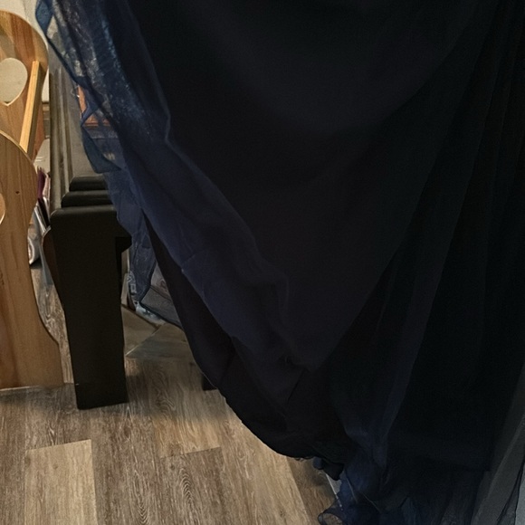 Beautiful Navy Blue Hi-Low tank style formal Evening Dress - Picture 7 of 9